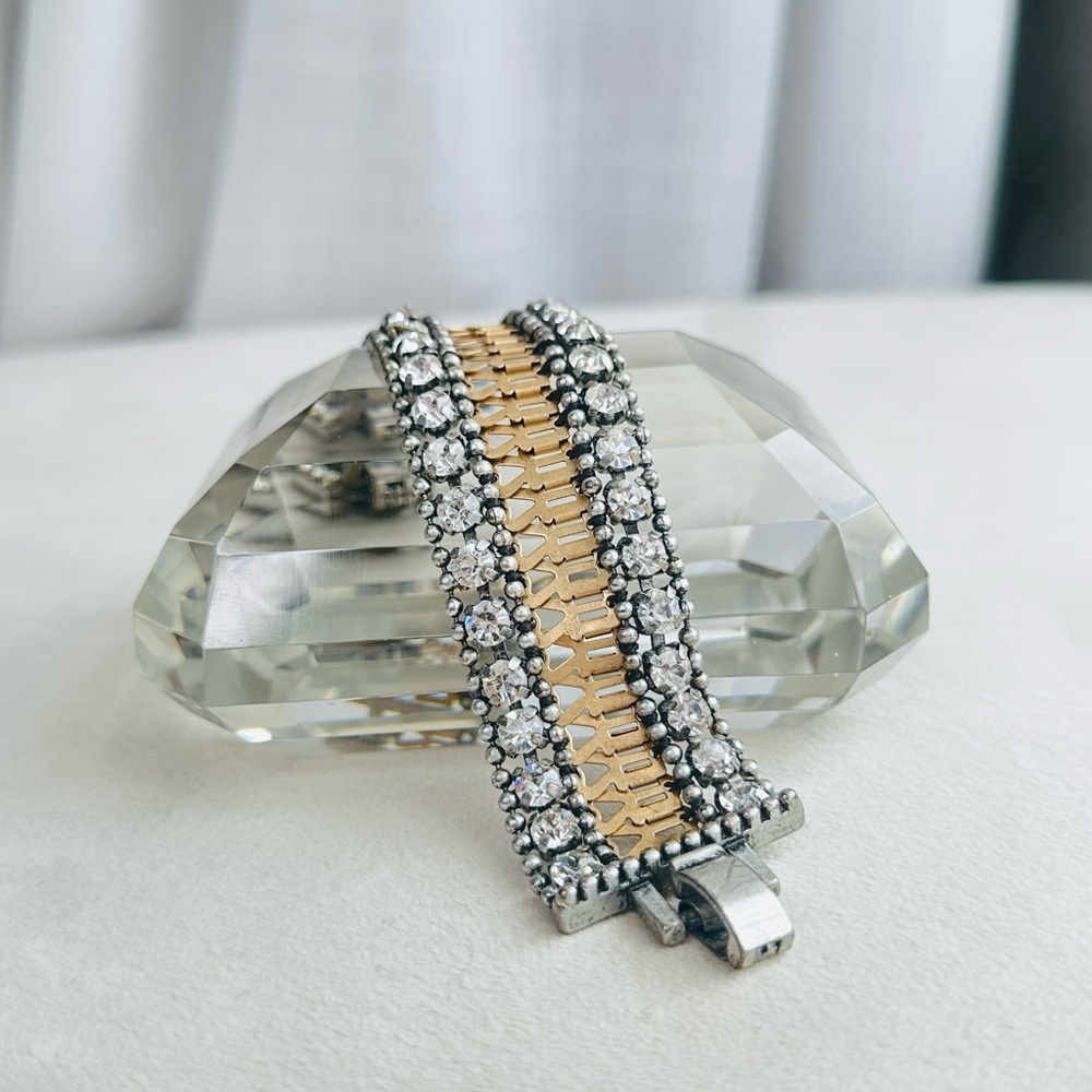 Stella & Dot Crystal Statement Bracelet | Rhinestone Cuff | Glam Jewelry ✨